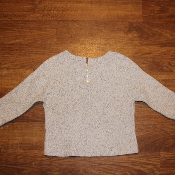 Zara Cropped Sleeve Sweater Small Gray - Picture 6 of 8